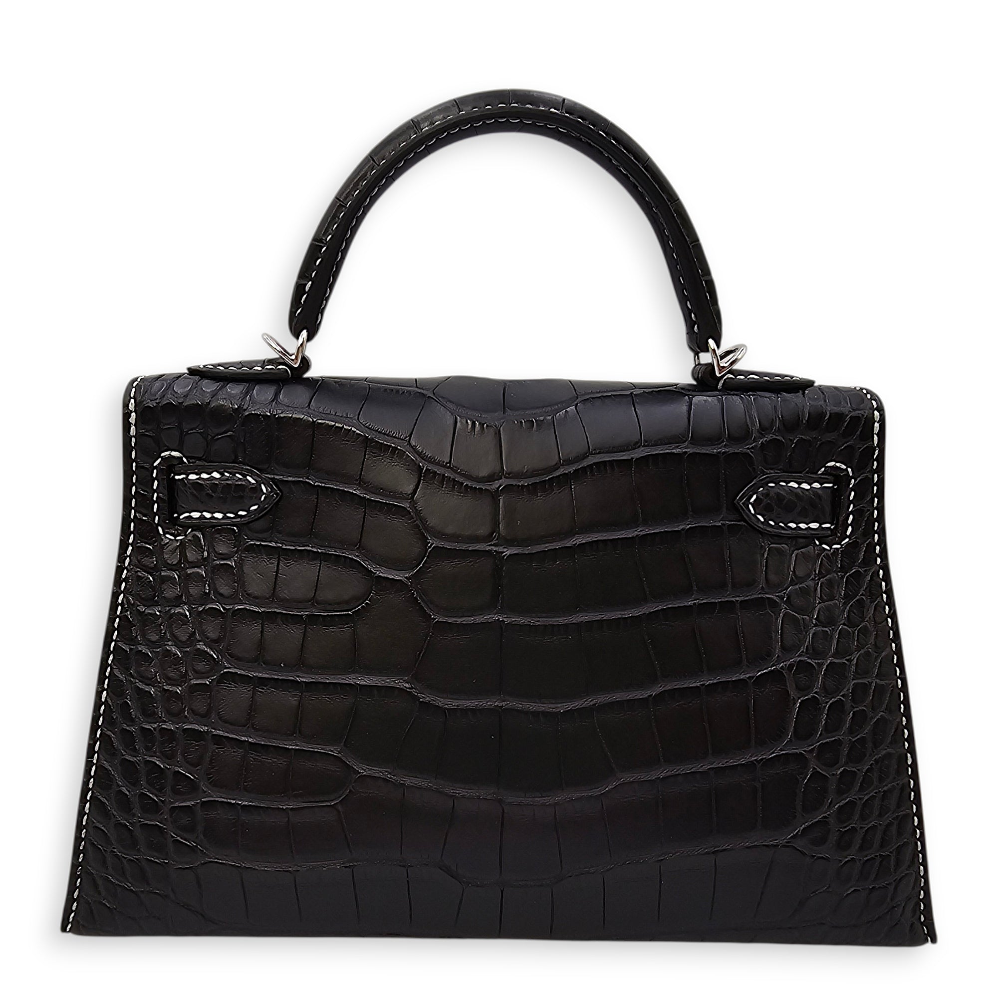 Kelly 20 Black in Matte Alligator Palladium hardware
