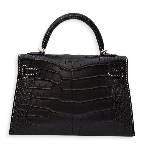 Kelly 20 Black in Matte Alligator Palladium hardware