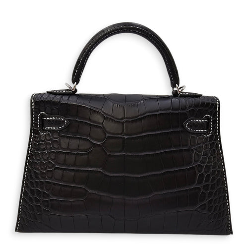Kelly 20 Black in Matte Alligator Palladium hardware SL2603-20053 2