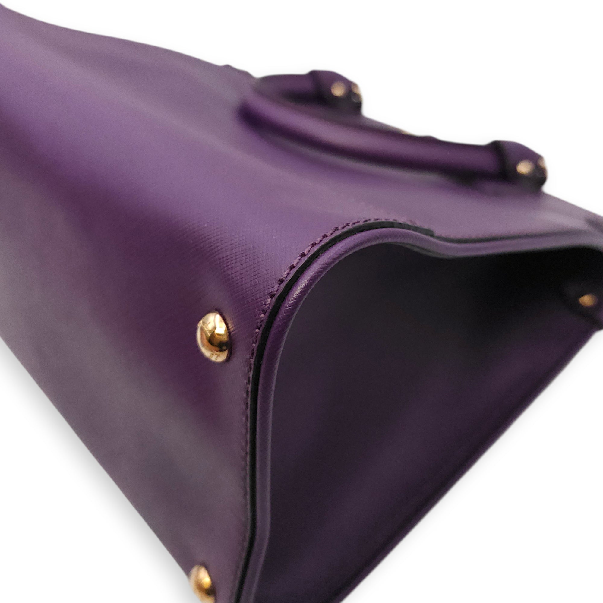 Briana Purple Top Handle Bag in Calfskin Gold hardware SL2603-20056 10