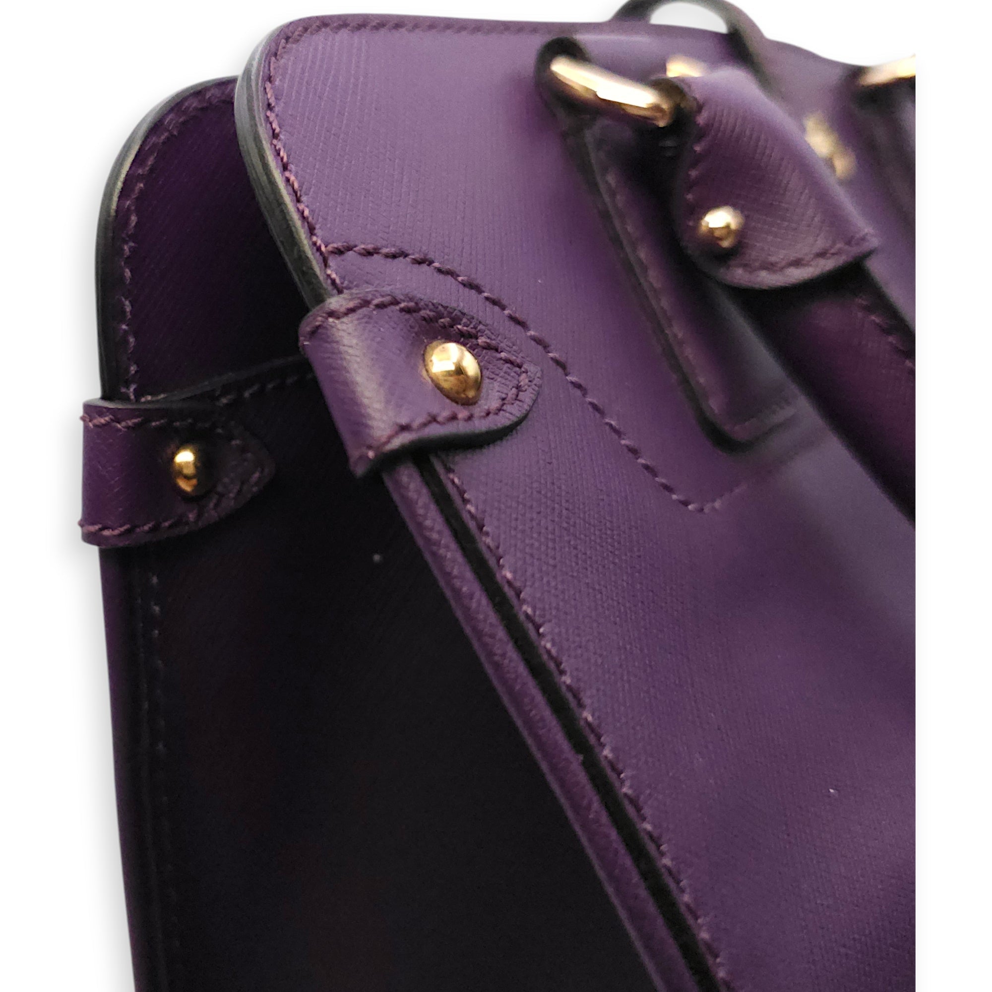 Briana Purple Top Handle Bag in Calfskin Gold hardware SL2603-20056 13