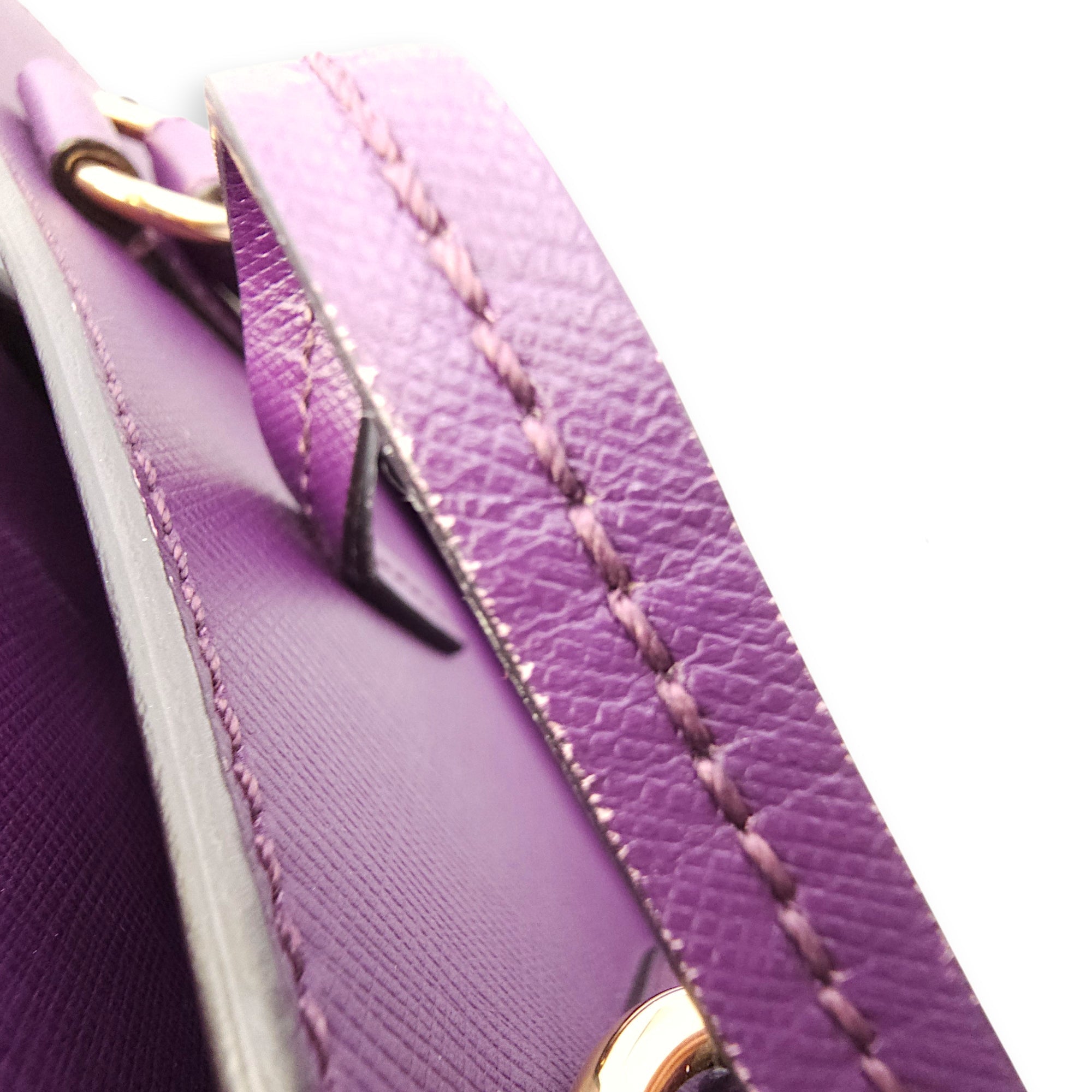 Briana Purple Top Handle Bag in Calfskin Gold hardware SL2603-20056 16