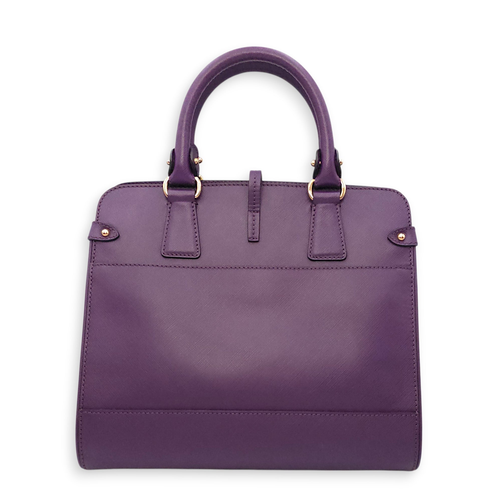 Briana Purple Top Handle Bag in Calfskin Gold hardware SL2603-20056 2