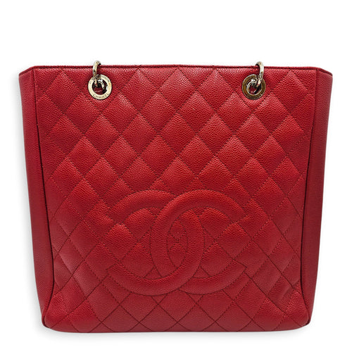 PST XL Red Shoulder Bag in Caviar Leather Silver hardware SL2603-20058 1