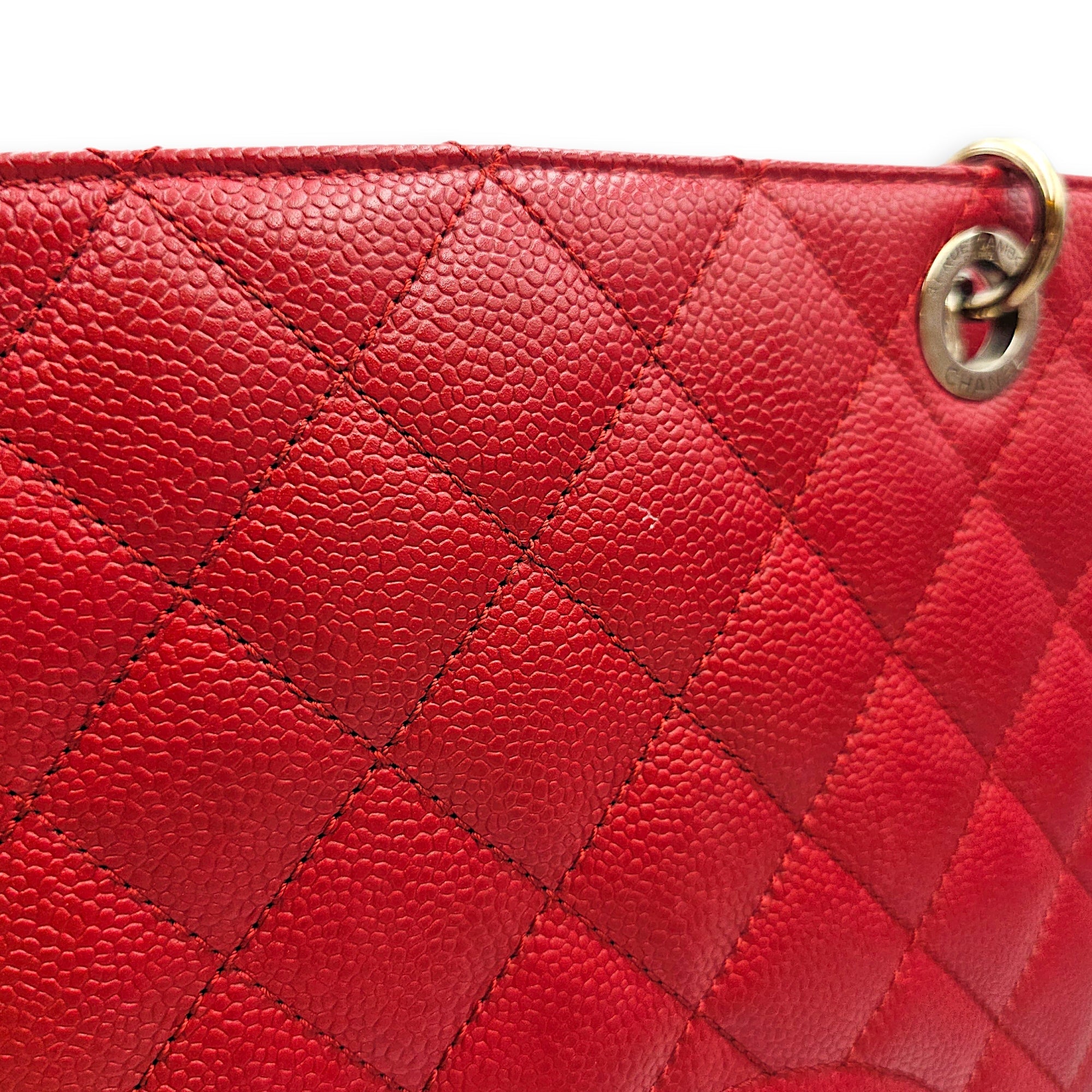 PST XL Red Shoulder Bag in Caviar Leather Silver hardware SL2603-20058 11