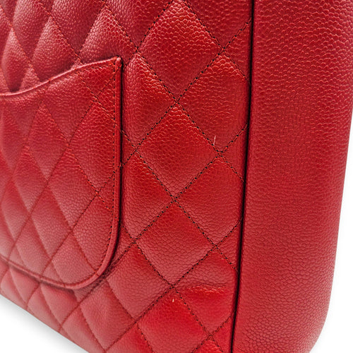 PST XL Red Shoulder Bag in Caviar Leather Silver hardware SL2603-20058 12