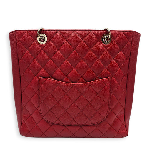 PST XL Red Shoulder Bag in Caviar Leather Silver hardware SL2603-20058 2