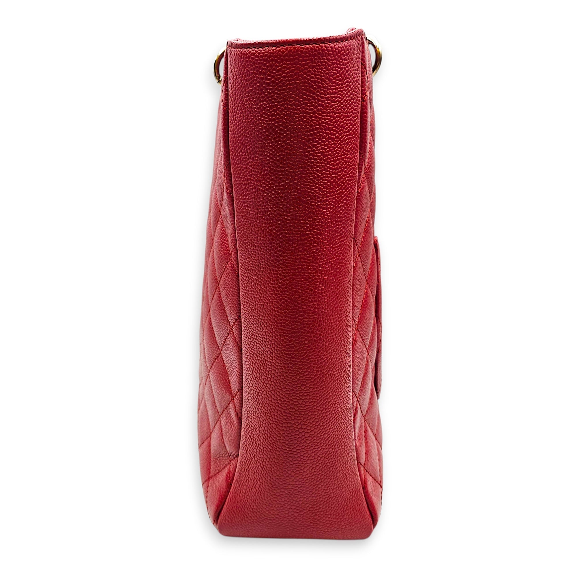 PST XL Red Shoulder Bag in Caviar Leather Silver hardware SL2603-20058 4