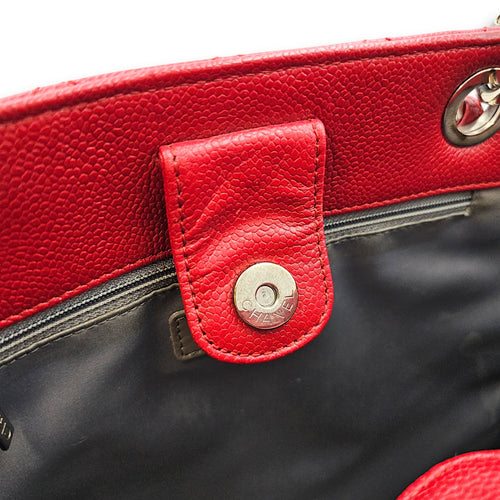 PST XL Red Shoulder Bag in Caviar Leather Silver hardware SL2603-20058 7