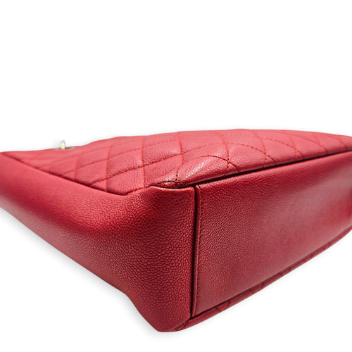 PST XL Red Shoulder Bag in Caviar Leather Silver hardware SL2603-20058 8