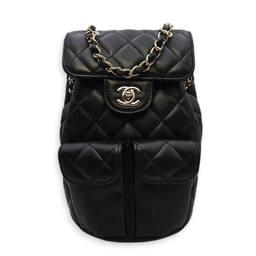 Duma Small Black Backpack in Calfskin Gold hardware SL2603-20060 1