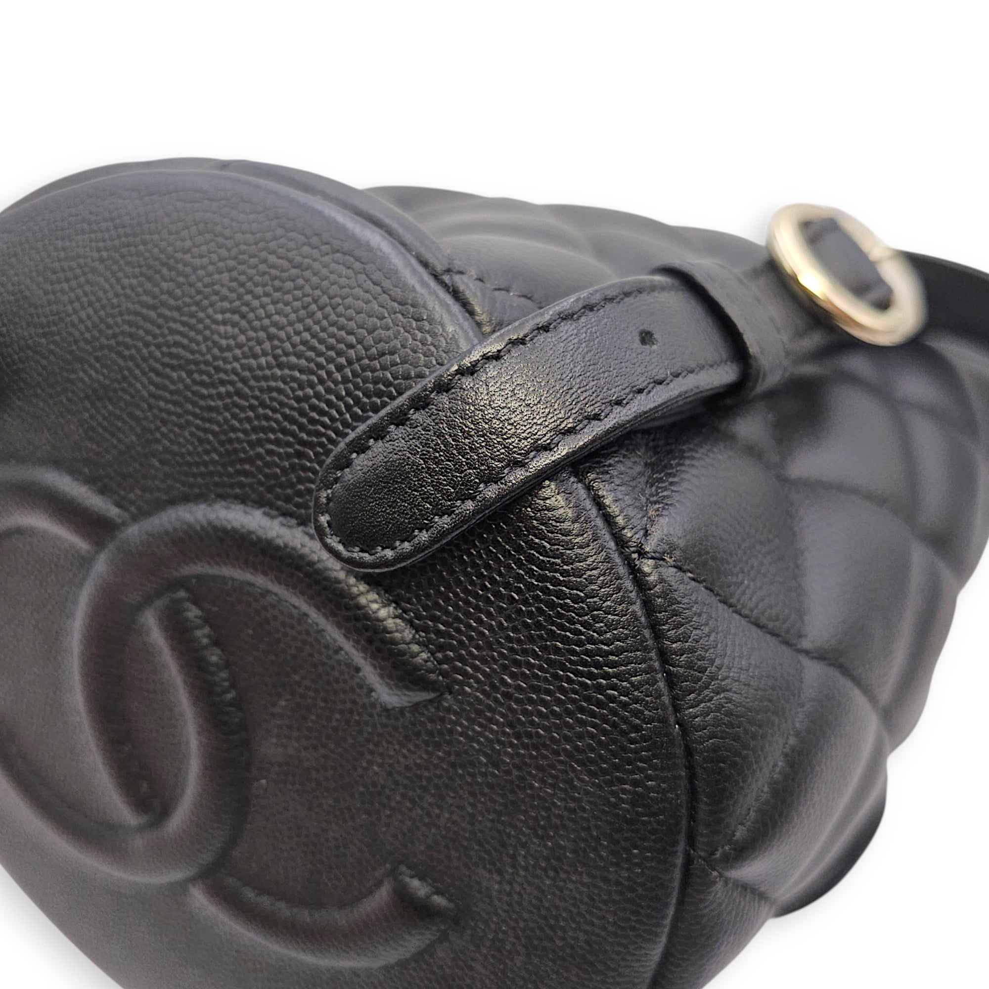 Duma Small Black Backpack in Calfskin Gold hardware SL2603-20060 11