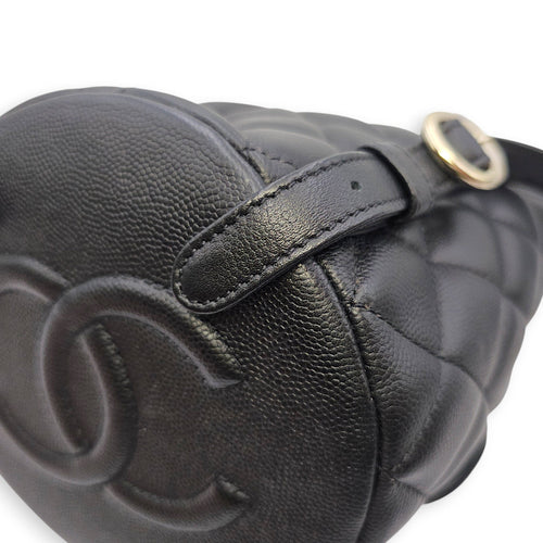 Duma Small Black Backpack in Calfskin Gold hardware SL2603-20060 11