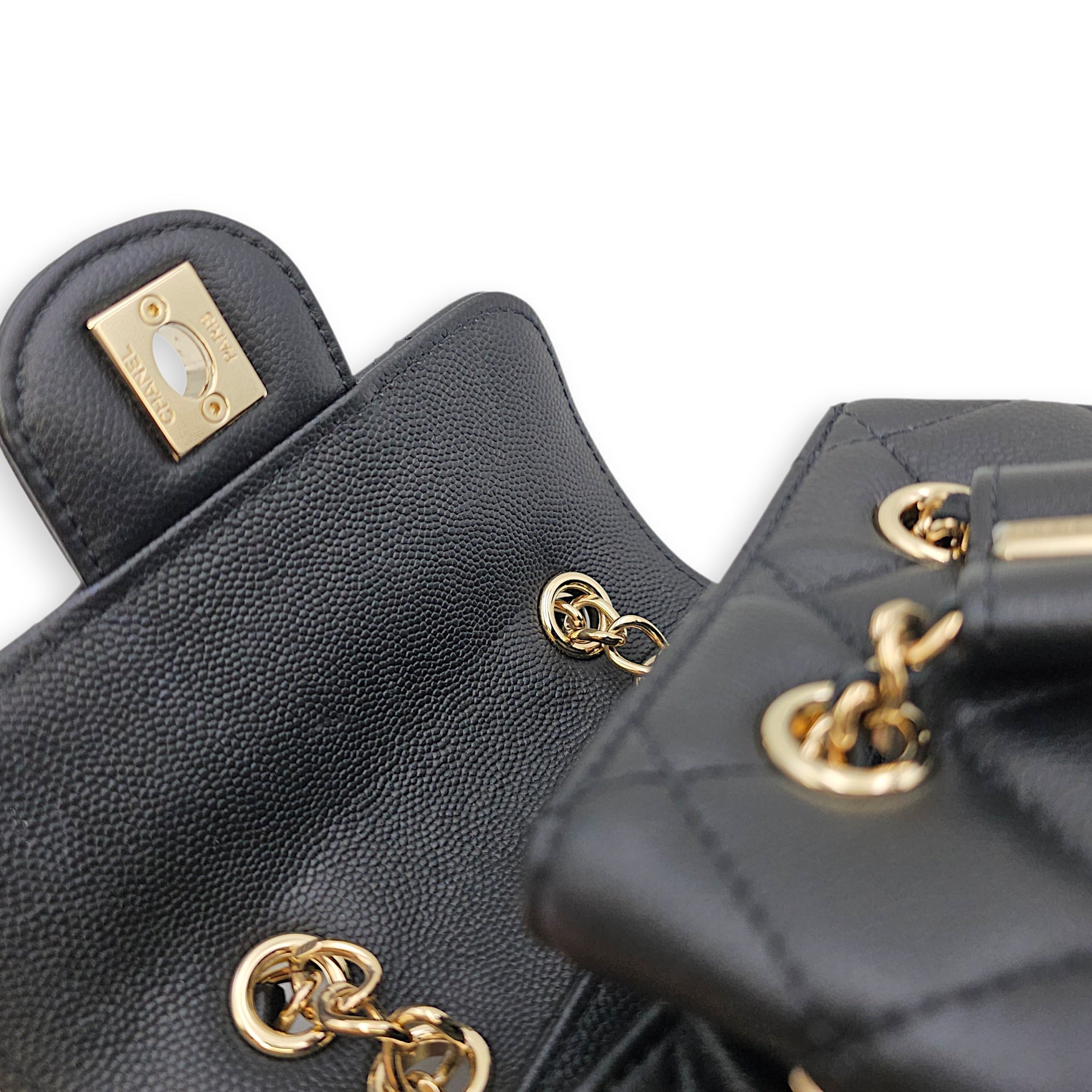 Duma Small Black Backpack in Calfskin Gold hardware SL2603-20060 12