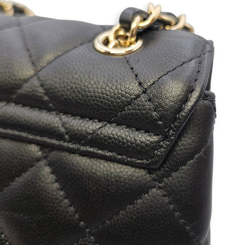 Duma Small Black Backpack in Calfskin Gold hardware SL2603-20060 13