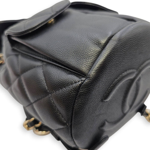 Duma Small Black Backpack in Calfskin Gold hardware SL2603-20060 9