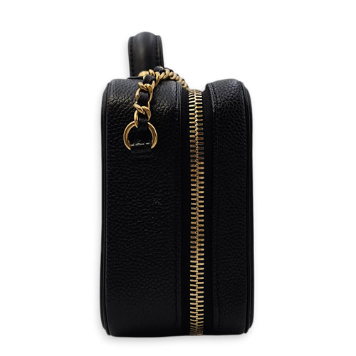 CC Filigree Vanity Case with Strap Small Black Crossbody Bag in Caviar Leather Gold hardware SL2603-20061 4
