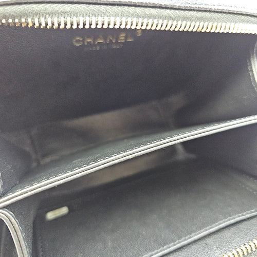 CC Filigree Vanity Case with Strap Small Black Crossbody Bag in Caviar Leather Gold hardware SL2603-20061 6