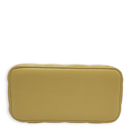 Vanity Case with Strap Yellow Crossbody Bag in Lambskin Gold hardware