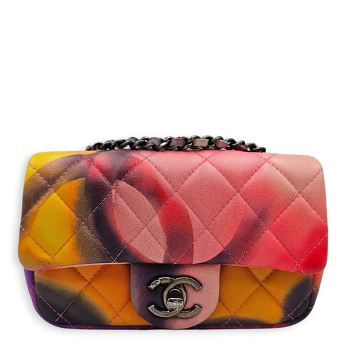 Flower Power Flap Extra Mini Multi-colour Shoulder Bag in Lambskin Ruthenium hardware SL2603-20067 1
