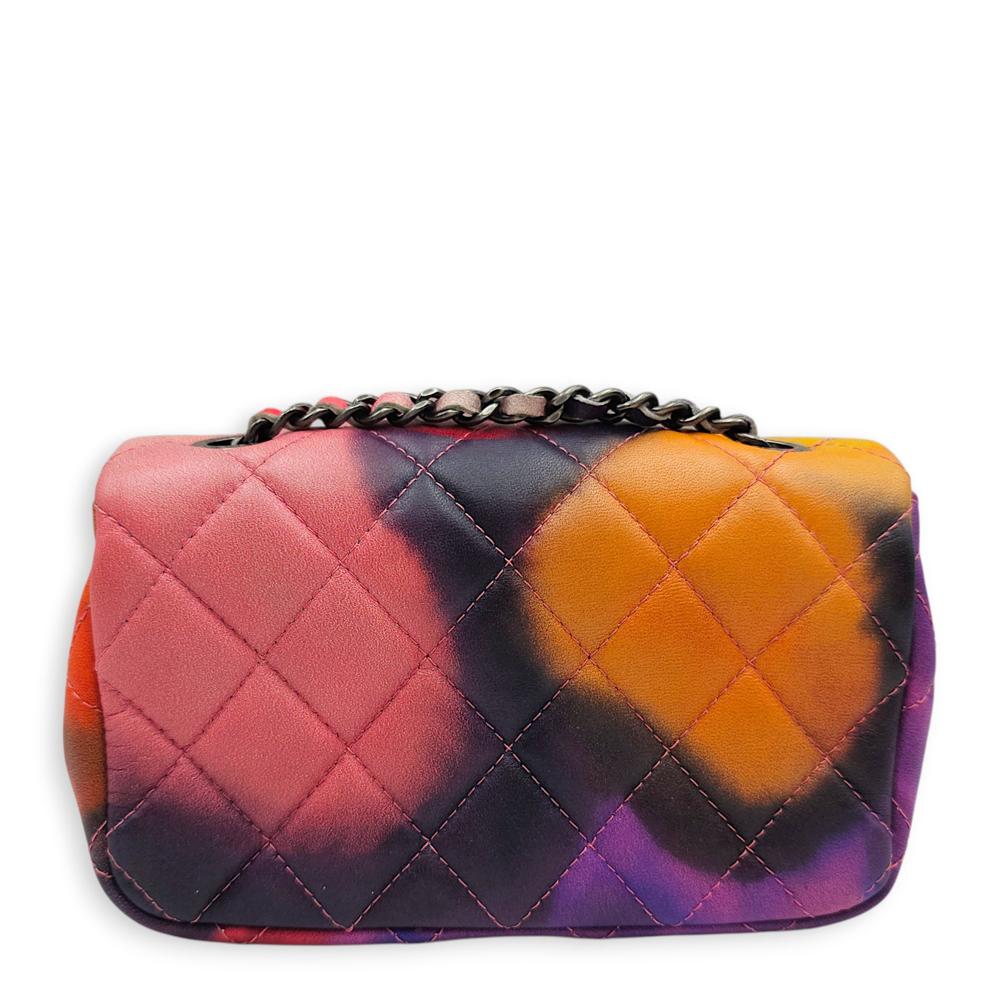 Flower Power Extra Mini Flap 16 cm Multi-colour Shoulder Bag in Lambskin Ruthenium hardware
