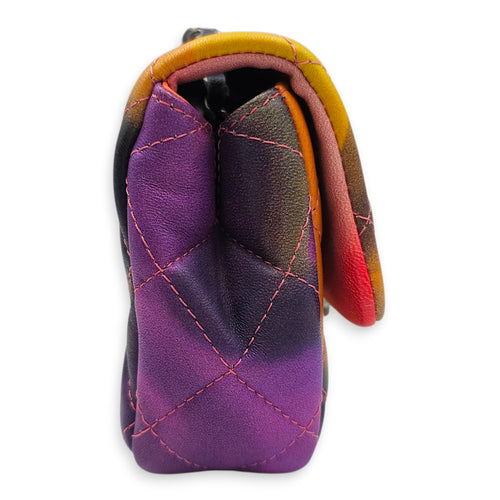Flower Power Extra Mini Flap 16 cm Multi-colour Shoulder Bag in Lambskin Ruthenium hardware