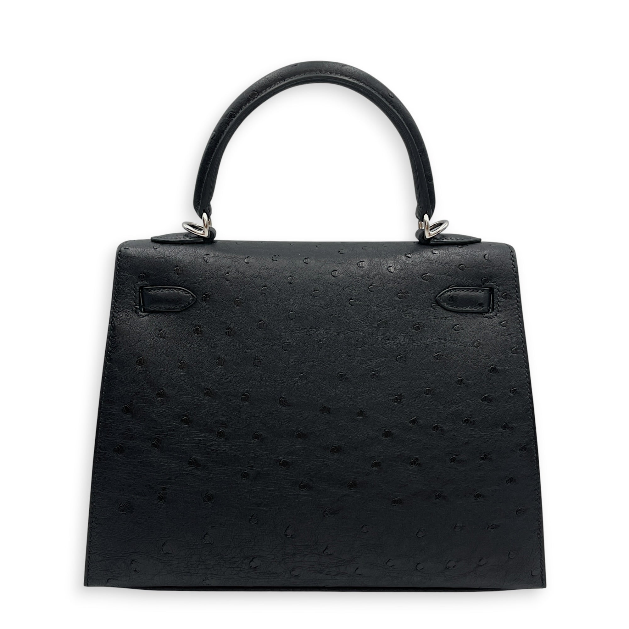 Kelly 25 Black in Ostrich Palladium hardware SL2603-20494 2