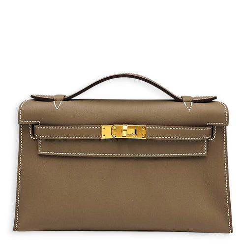 Kelly Pochette Etoupe in Swift Gold hardware SL2607-22305 1
