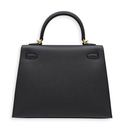 Sellier Kelly 25 Black in Epsom Gold hardware SL2607-22410 2