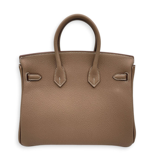 Birkin 25 Etoupe in Togo Palladium hardware