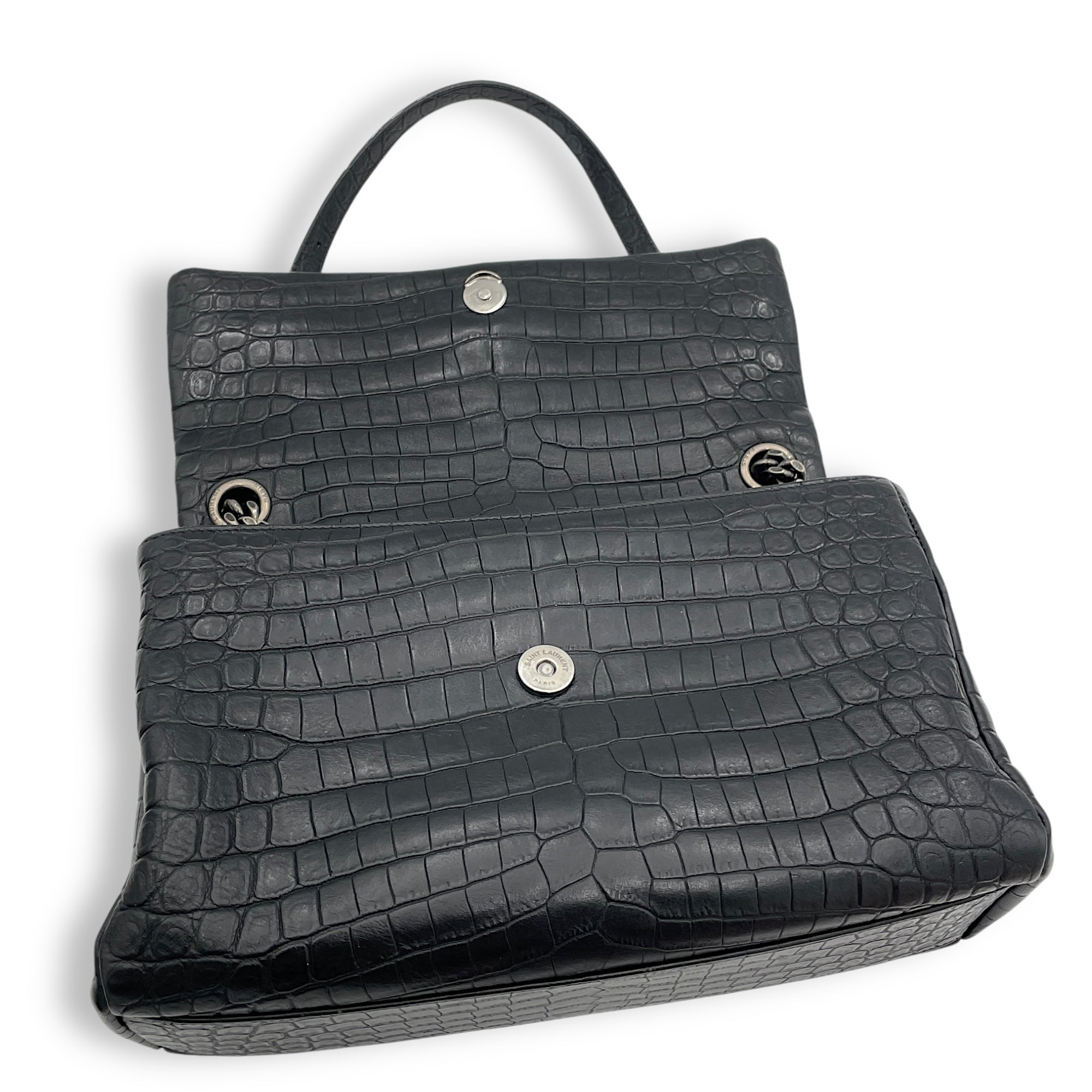 Hollywood Shoulder Bag Black in Calfskin, Silver hardware