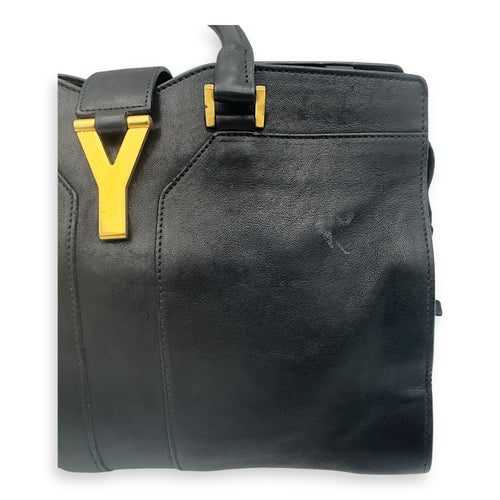 Saint Laurent Cabas Top Handle Bag Black in Calfskin, Gold hardware_1