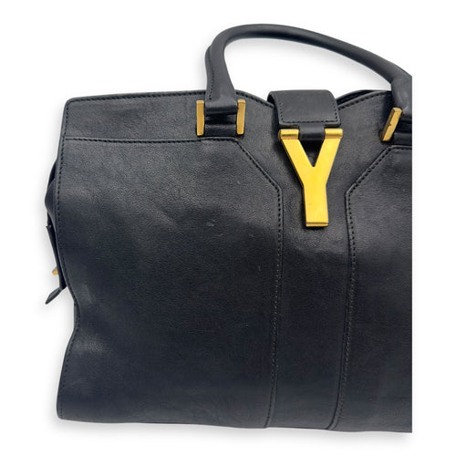 Saint Laurent Cabas Top Handle Bag Black in Calfskin, Gold hardware_2