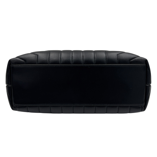 Saint Laurent Loulou Shoulder Bag Medium Black in Calfskin, Silver hardware_5