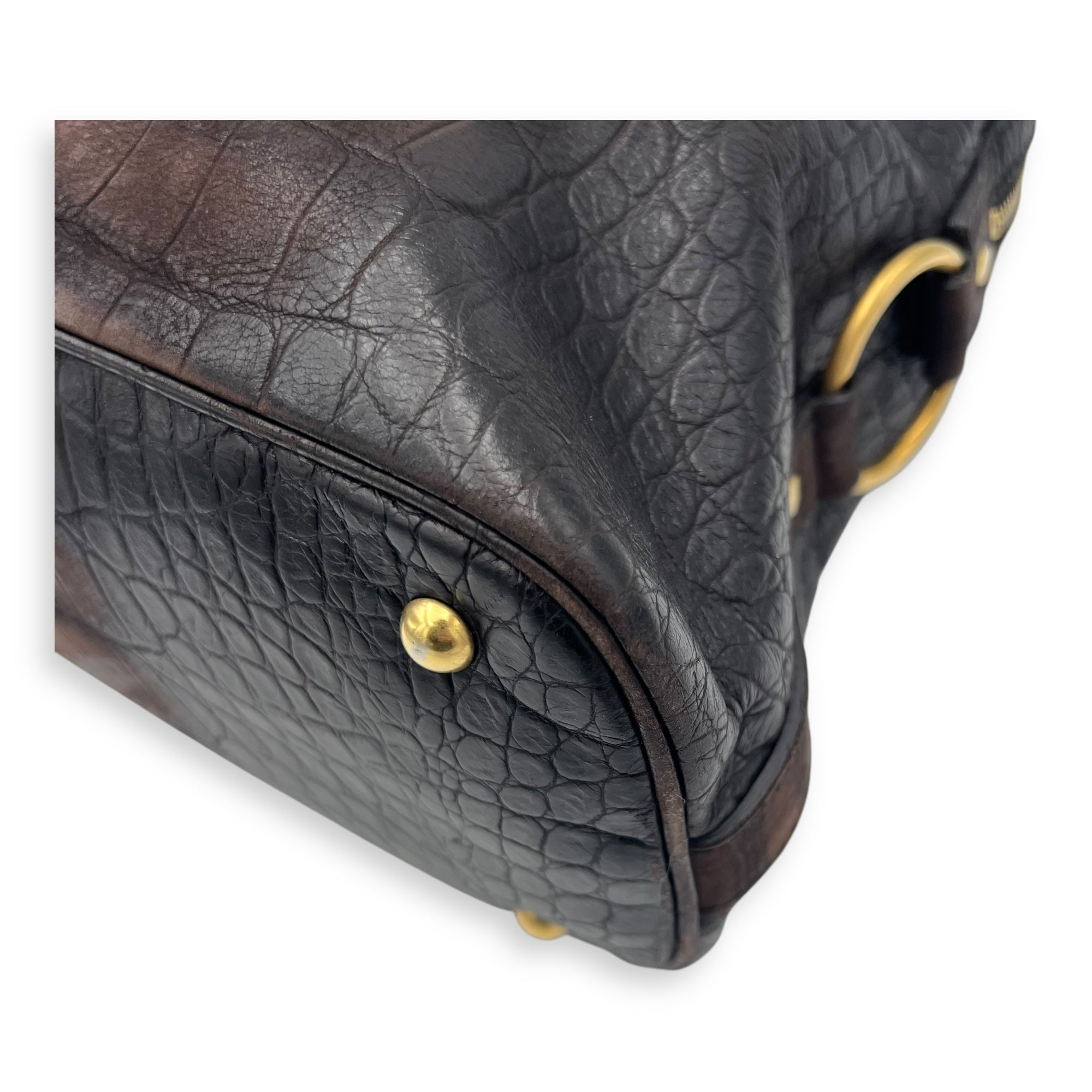 Saint Laurent Muse Top Handle Bag Large Brown in Calfskin, Gold hardware_11