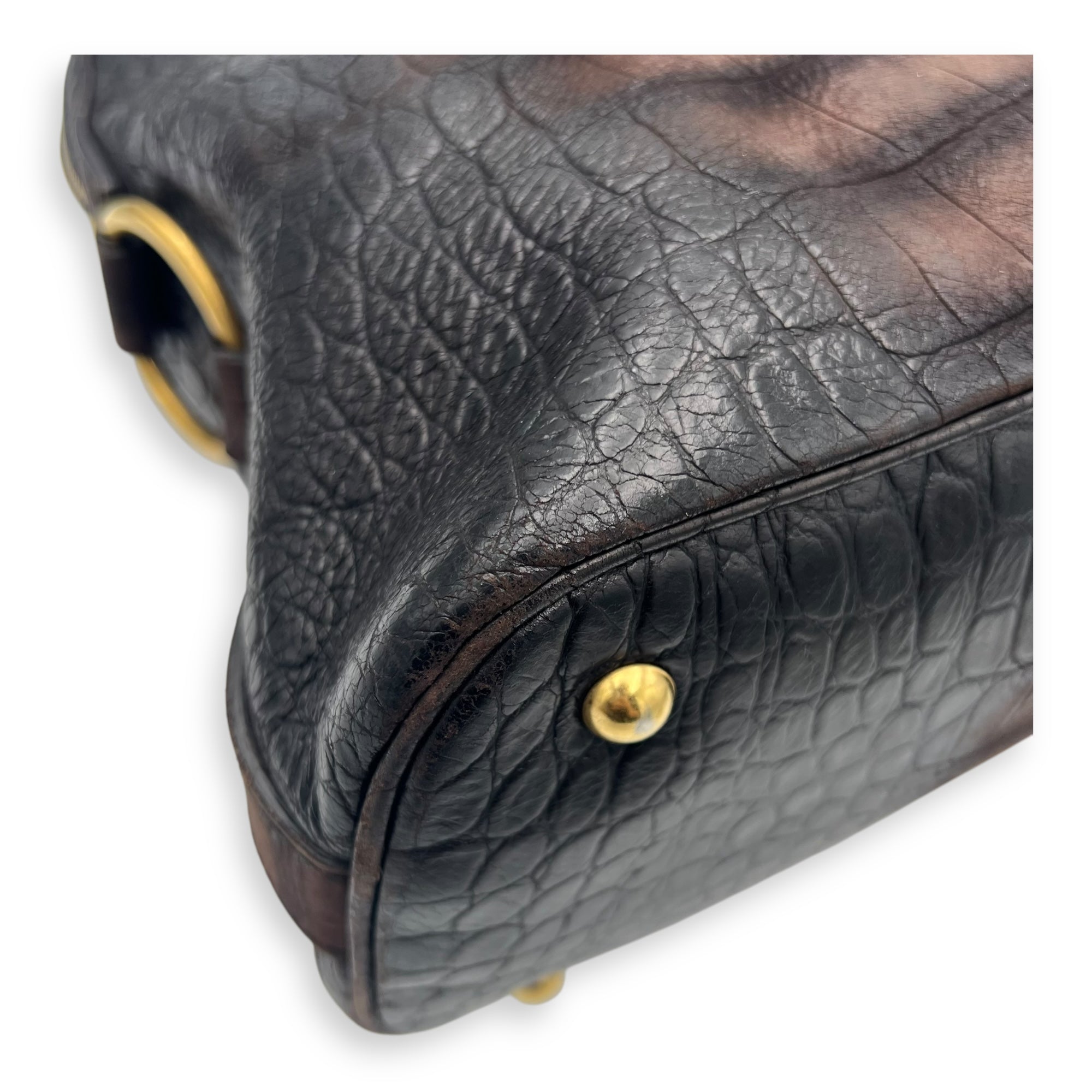 Saint Laurent Muse Top Handle Bag Large Brown in Calfskin, Gold hardware_12