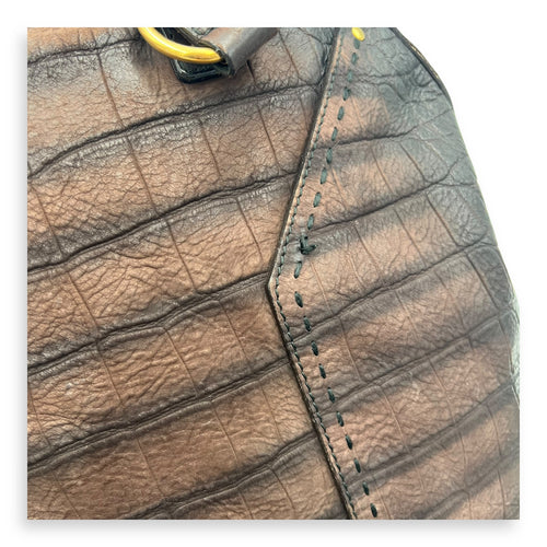 Saint Laurent Muse Top Handle Bag Large Brown in Calfskin, Gold hardware_25