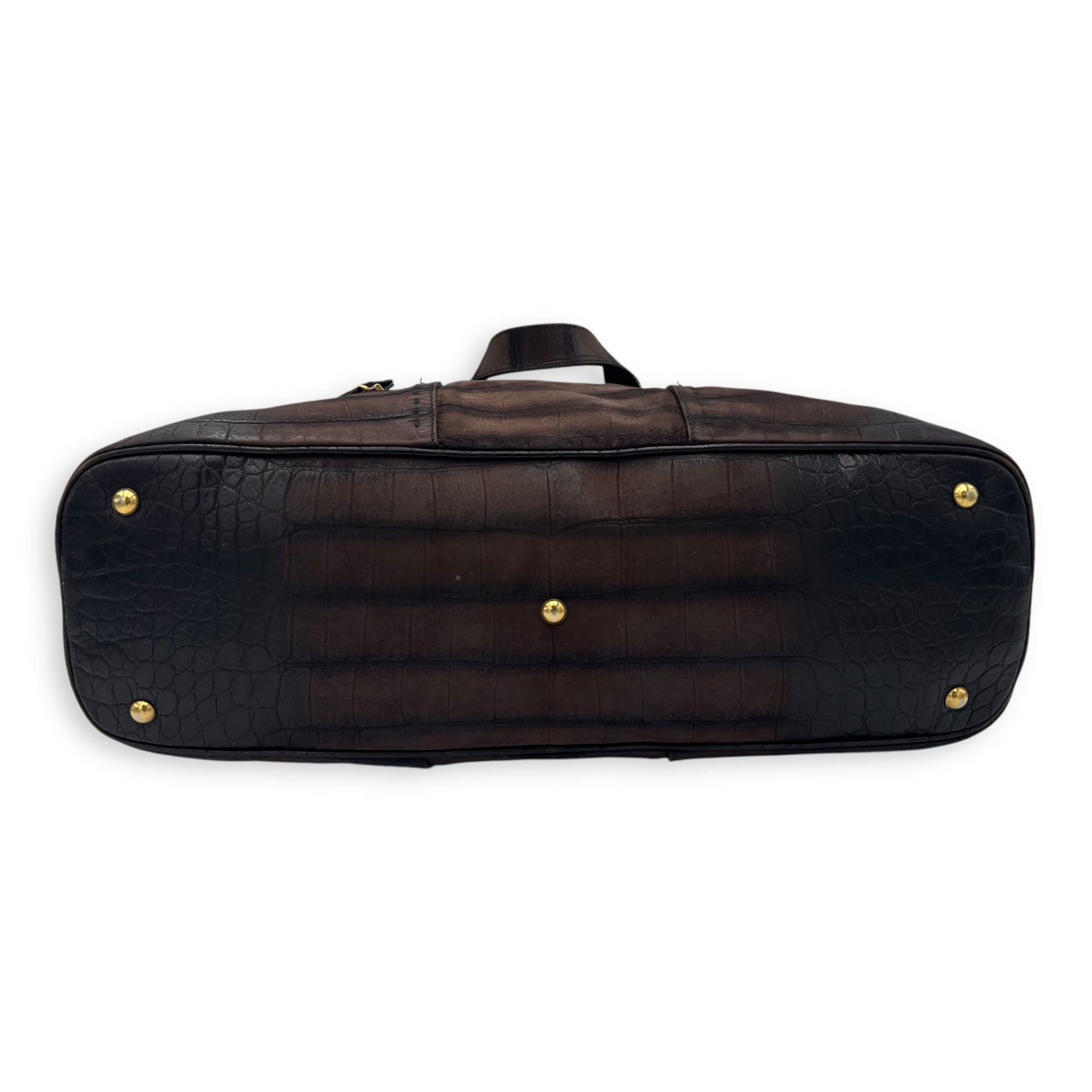 Saint Laurent Muse Top Handle Bag Large Brown in Calfskin, Gold hardware_5