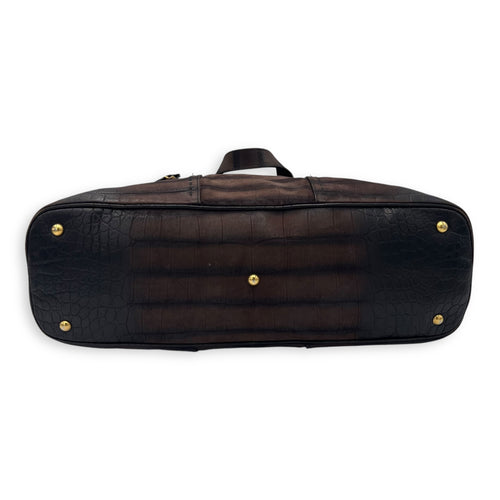 Saint Laurent Muse Top Handle Bag Large Brown in Calfskin, Gold hardware_5