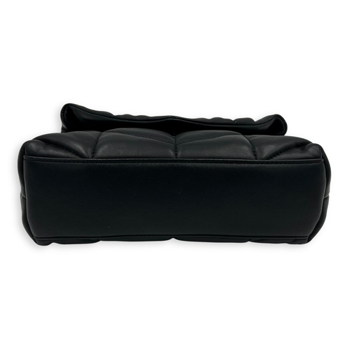 Saint Laurent Puffer Toy Black Shoulder Bag in Lambskin, Silver hardware_5