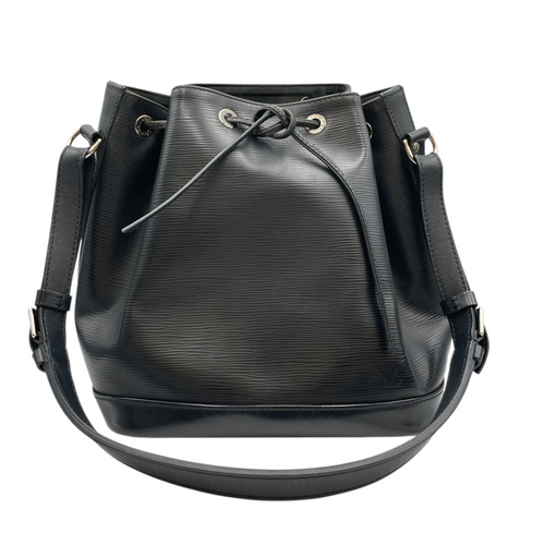 Petite Noe Black Shoulder Bag in Epi Leather, Silver hardware
