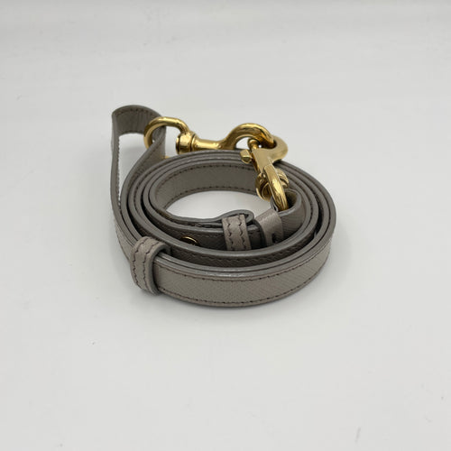 Greta Grey Shoulder Bag in Calfskin, Gold hardware