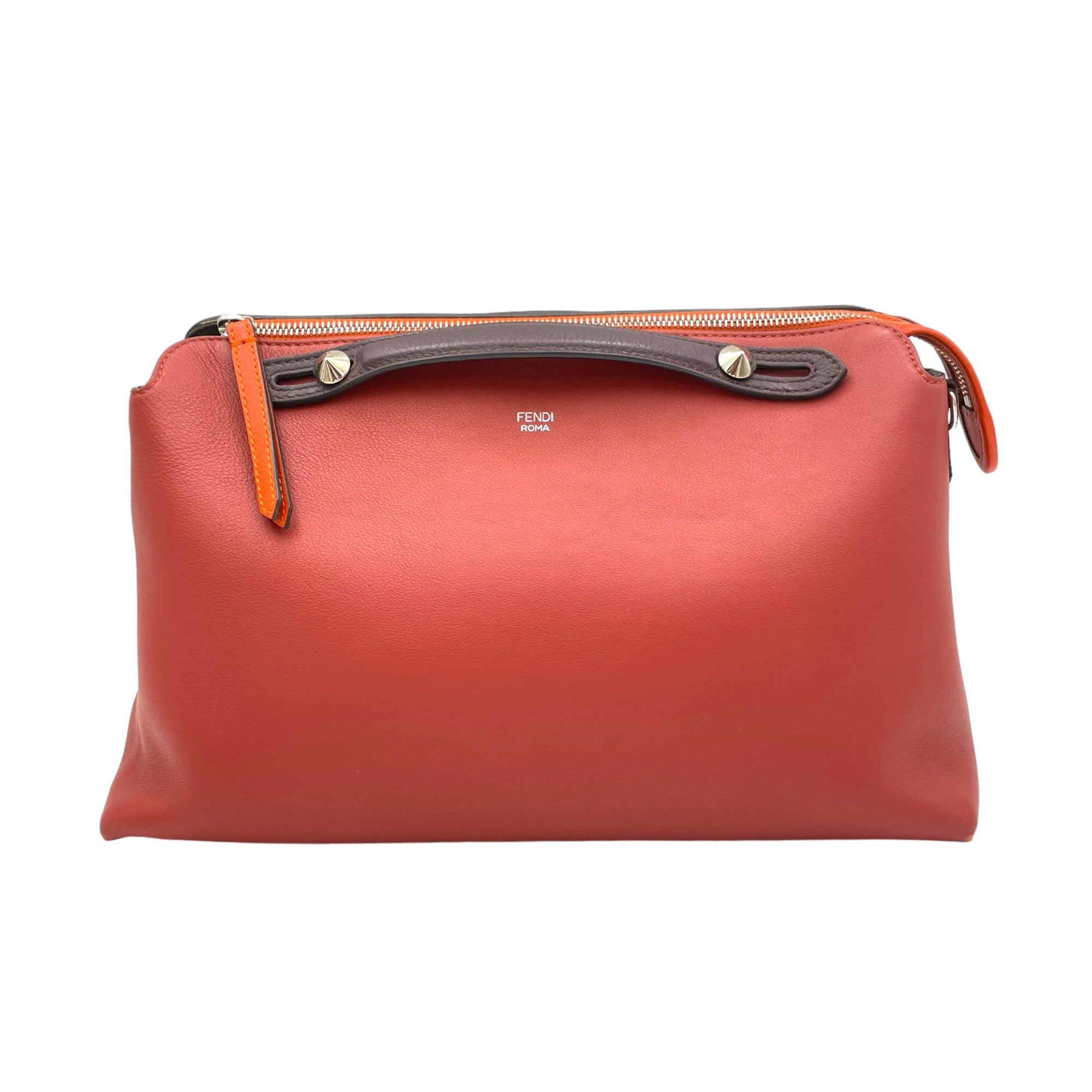 By The Way Large Red Top Handle Bag in Calfskin, Silver hardware