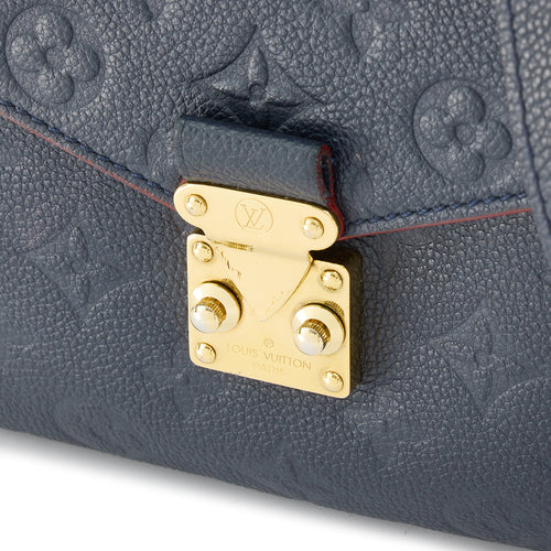 Metis Pochette Navy Crossbody Bag in Monogram Empreinte Leather, Gold hardware