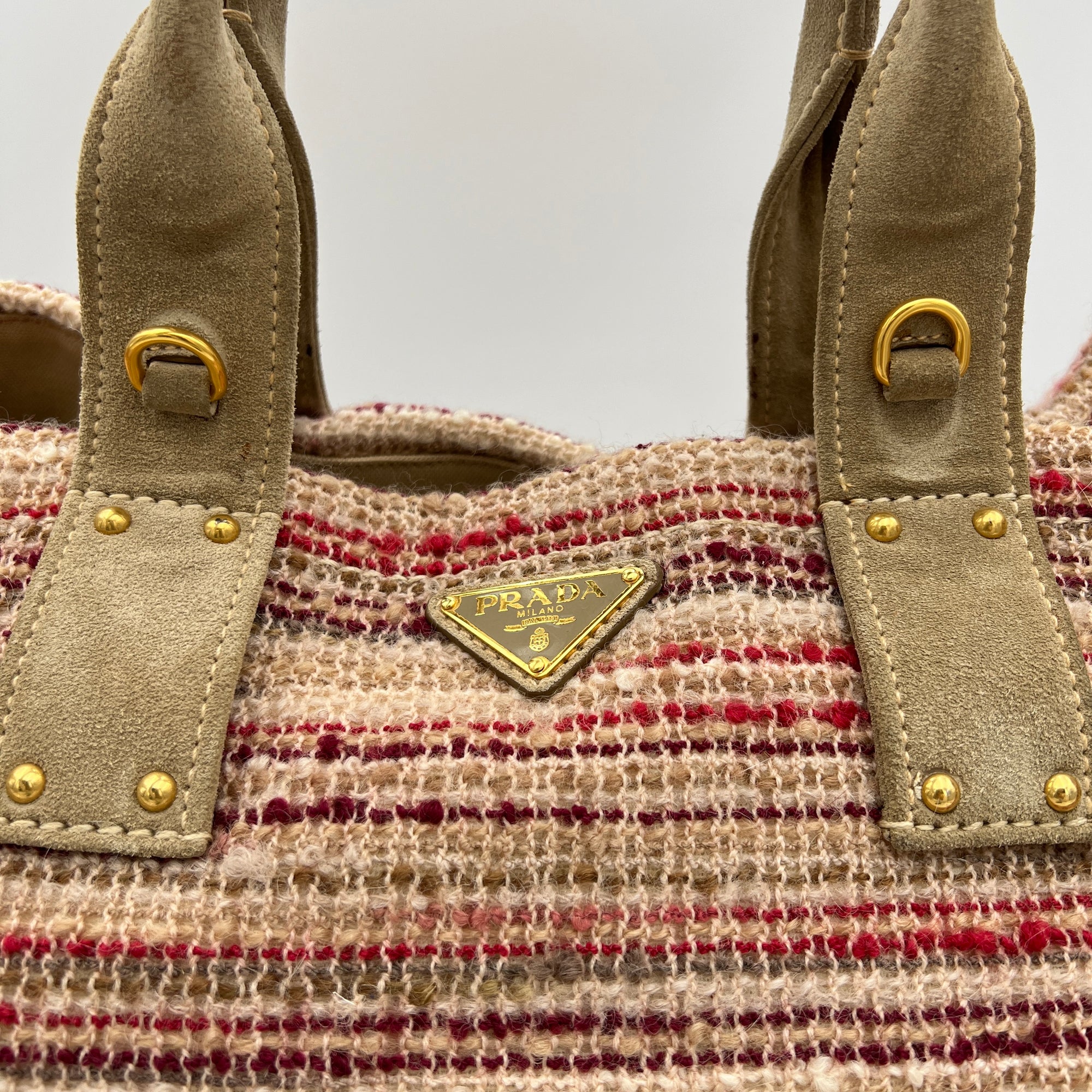 Canapa Large Multi-colour Tote Bag in Tweed, Gold hardware