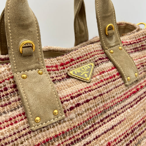 Canapa Large Multi-colour Tote Bag in Tweed, Gold hardware