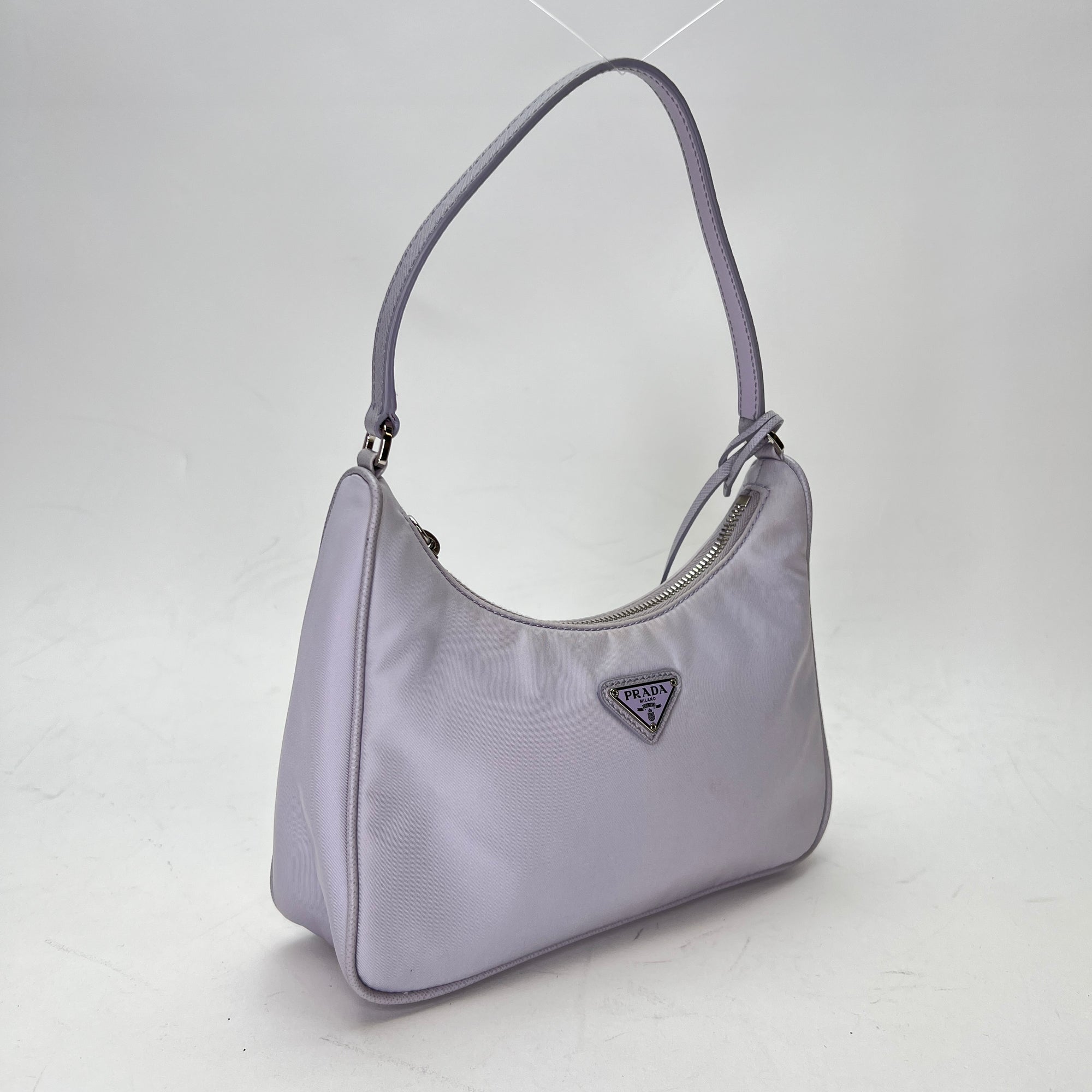 Re-Edition 2005 Purple Shoulder Bag in Re-Nylon, Silver hardware