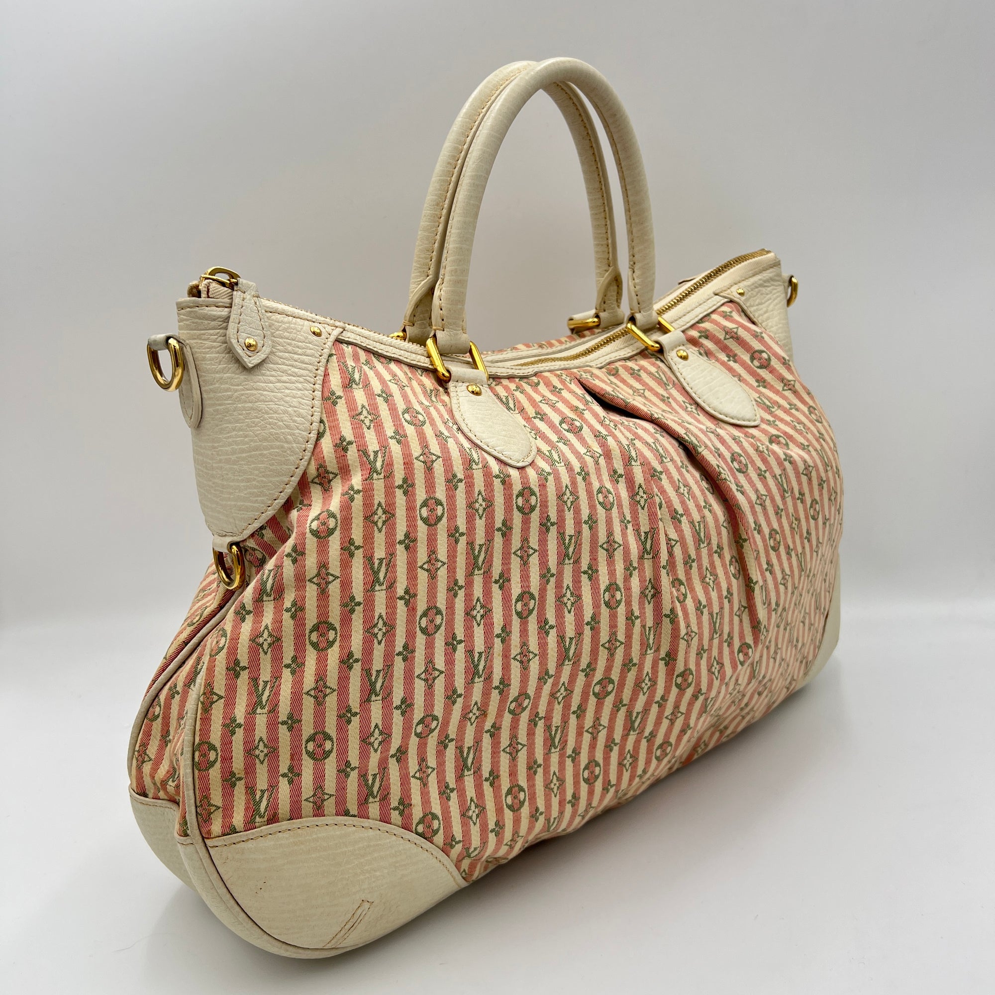 Marina Mini Lin Top handle bag in Jacquard, Gold Hardware