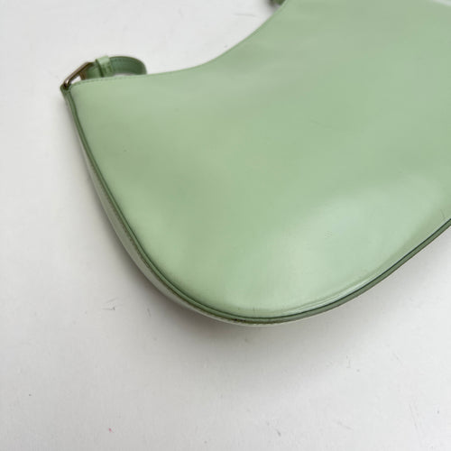 Cleo Green Shoulder Bag in Calfskin, Silver hardware