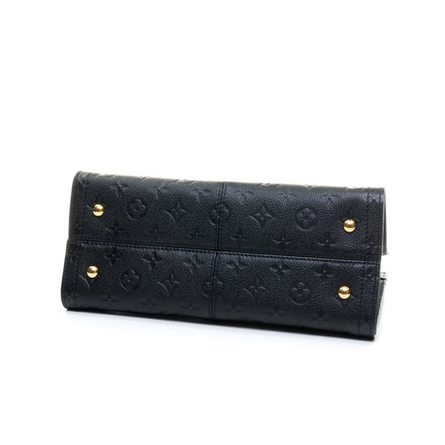 Sully PM Black Top Handle Bag in Monogram Empreinte Leather, Gold hardware